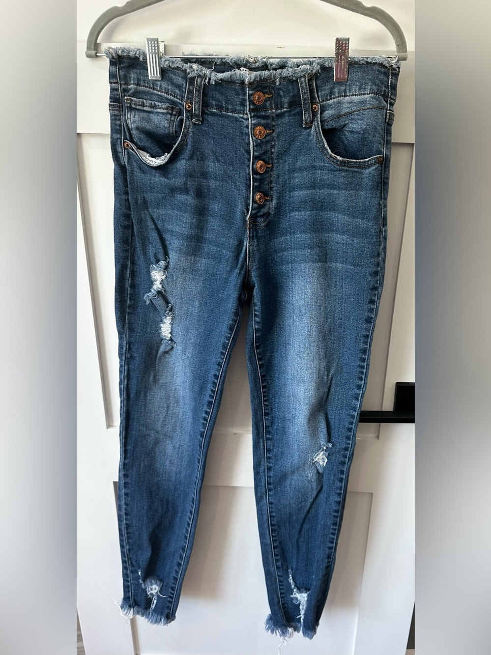 Black Label By C”est Toi Jeans Size 11/29 Distressed Raw Hem Button Fly